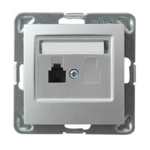 IMPRESJA Gniazdo telefoniczne, pojedyncze srebro