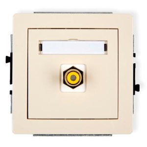 1DGRCA-1 DECO Mechanizm gniazda pojedynczego RCA (typu cinch - żółty, pozłacany) beżowy bez ramki IP 20