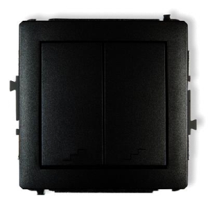 12DWP-33 DECO Mechanizm łącznika podwójnego schodowego czarny mat bez ramki IP 20, IP 44, 10AX 250V~