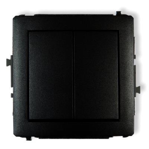 12DWP-44.2 DECO Mechanizm łącznika zwiernego, dwubiegunowego czarny mat bez ramki IP 20, IP 44, 10AX 250V~