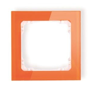 13-0-DRS-1 DECO Ramka uniwersalna 1-krotna - efekt szkła (ramka: pomarańczowa; spód: biały) pomarańczowy IP 20