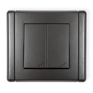 11FWP-33 FLEXI Łącznik podwójny schodowy grafitowy z ramką IP 20, IP 44, 10AX 250V~
