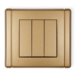 8FWP-7 FLEXI Łącznik potrójny złoty metalik z ramką IP 20, IP 44, 10AX 250V~