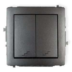 11DWP-33 DECO Mechanizm łącznika podwójnego schodowego grafitowy bez ramki IP 20, IP 44, 10AX 250V~