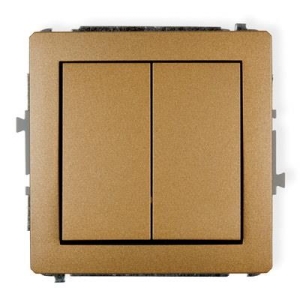 8DWP-44.1 DECO Mechanizm łącznika zwiernego, świecznikowego złoty metalik bez ramki IP 20, IP 44, 10AX 250V~