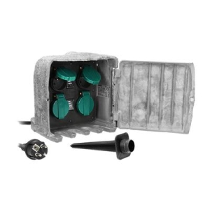 ORNO Gniazdo ogrodowe kamień 4x2P+Z H07RN-F3x1.5mm 3m-11179