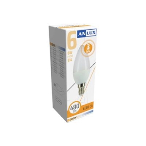 ANLUX Zarówka LED E14 6W świeczka barwa ciepła-11251