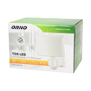 ORNO Naświetlacz ogrodowy PIR TOS LED,30W,4000K,bi-11299