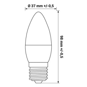 LED Żarówka E27 6W świeczka barwa ciepła-11331