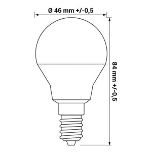 LED Żarówka E14 8W kulka barwa biała ciepła-11831