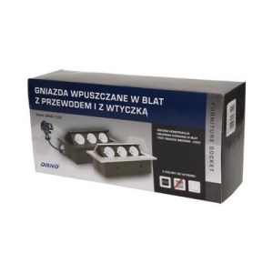 Gniazdo meblowe wpuszczane w blat 3x2P+Z srebrne-12361