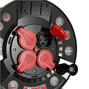 Przedłużacz bębnowy 4x2p+Z; IP44; 16A 3x2,5; 20m-13190