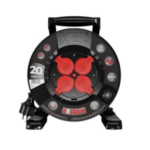 Przedłużacz bębnowy 4x2p+Z; IP44; 16A 3x1,5; 20m;