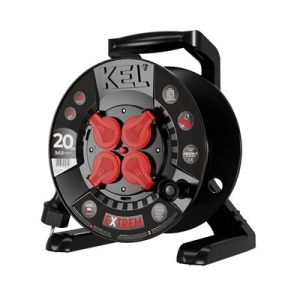 Przedłużacz bębnowy 4x2p+Z; IP44; 16A 3x1,5; 20m;-13195